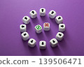 Decision making concept with choice dice and arrows 139506471