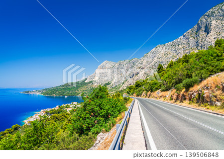 Makarska, Croatia. Adriaic Sea riviera highway, Dalmatia. Makarska, Croatia. Adriaic Sea riviera highway, Dalmatia. 139506848