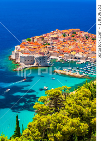 Dubrovnik, Croatia. Adriatic Sea turqoise waters, Dalmatia. Dubrovnik, Croatia. Adriatic Sea turqoise waters, Dalmatia. 139506853
