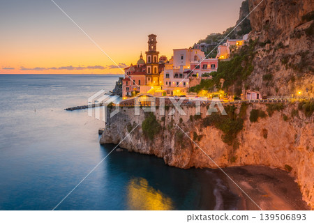 Atrani, Italy. Charming cliff-hanging village on Amalfi Coast, Campania. Atrani, Italy. Charming cliff-hanging village on Amalfi Coast, Campania. 139506893