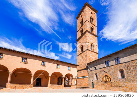 Volterra, Tuscany - Italy. Piazza San Giovanni and Santa Maria Assunta. Volterra, Tuscany - Italy. Piazza San Giovanni and Santa Maria Assunta. 139506920