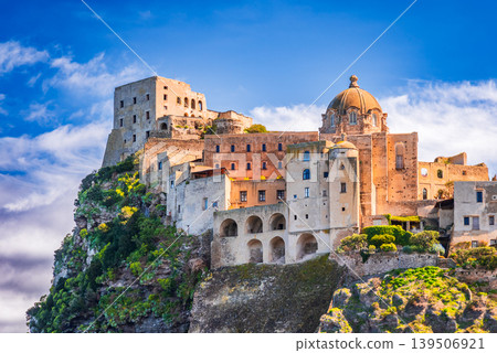 Ischia, Italy. Ponte Aragonese and Chiesa dell Immacolata, Phlegraean Islands. Ischia, Italy. Ponte Aragonese and Chiesa dell Immacolata, Phlegraean Islands. 139506921