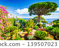 Ravello, Salerno. Cypress trees and sweeping sea view on Amalfi, Italy. 139507023