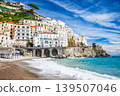Amalfi, Italy. Beautiful village, colorful houses, Amalfitana coastline in Campania. 139507046