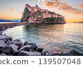 Ischia, Italy. Aragonese Castle on sunrise, Campania. 139507048