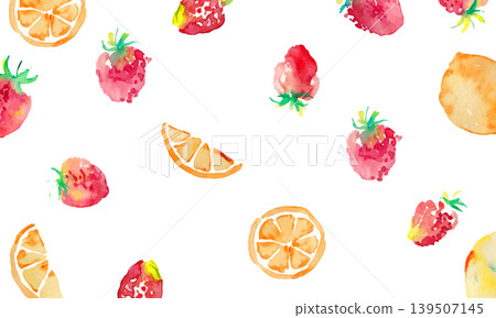 水彩畫。以水彩風格描繪檸檬和草莓的夏日背景。夏日水彩背景。向量圖。 水彩畫。以水彩風格描繪檸檬和草莓的夏日背景。夏日水彩背景。向量圖。 139507145