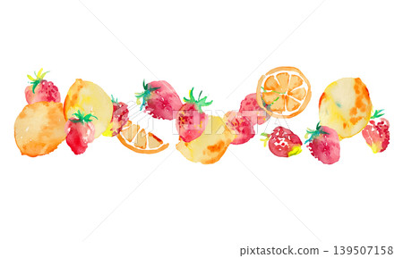 水彩畫。以水彩風格描繪檸檬和草莓的夏日背景。夏日水彩背景。向量圖。 水彩畫。以水彩風格描繪檸檬和草莓的夏日背景。夏日水彩背景。向量圖。 139507158