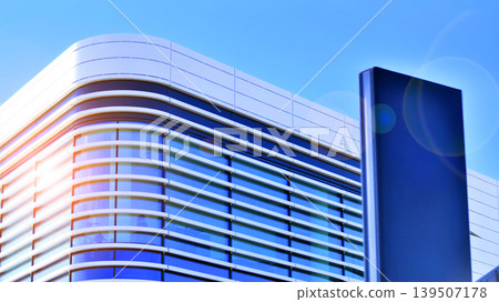 Empty new constructed automobile dealership. The building contains a sales room, offices, service and parts warehouse.  139507178