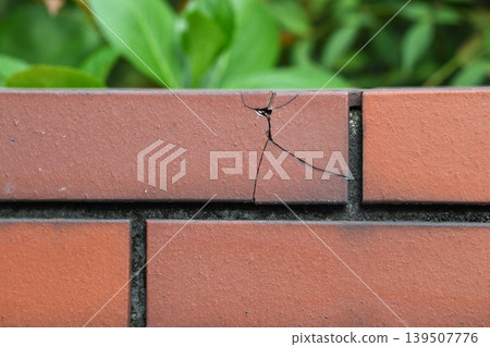 Broken brick wall Broken brick wall 139507776