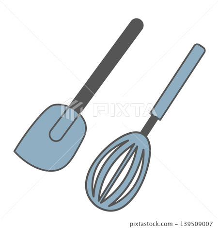 Baking tool set: whisk and rubber spatula (transparent background illustration) Baking tool set: whisk and rubber spatula (transparent background illustration) 139509007