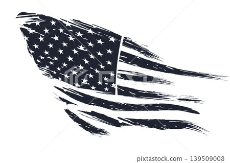 American Independence Day. Isolated element of the US flag in black American Independence Day. Isolated element of the US flag in black 139509008