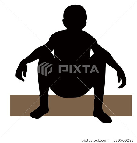 a boy sitting body silhouette vector 139509283
