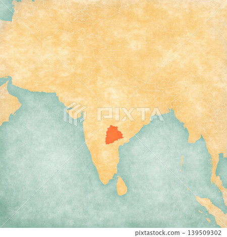 Map of India - Telangana Map of India - Telangana 139509302
