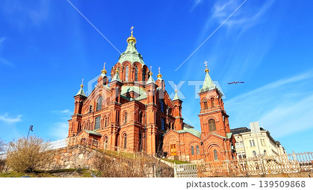Historic Red Brick Cathedral in Helsinki on Sunny Day Historic Red Brick Cathedral in Helsinki on Sunny Day 139509868