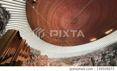 Unique Nordic Church Interior Built in Natural Rock, Temppeliaukio Rock Church in Helsinki 139509873