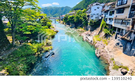 Gujo Hachiman: Yoshida River as seen from Shinbashi Bridge Gujo Hachiman: Yoshida River as seen from Shinbashi Bridge 139510240