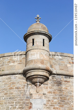 Bartizan on the ramparts of the city of Saint-Malo in Brittany, France Bartizan on the ramparts of the city of Saint-Malo in Brittany, France 139510487