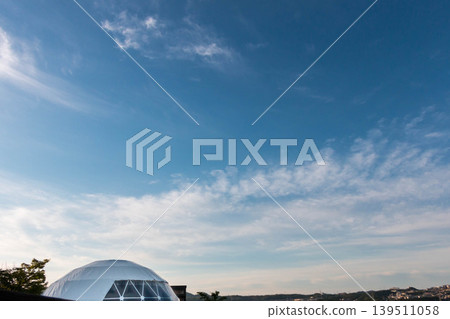 Glamping dome and blue sky [Copy space] 139511058