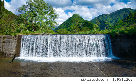 In May, snowmelt water flows through a small stream in eastern Toyama Prefecture. In May, snowmelt water flows through a small stream in eastern Toyama Prefecture. 139511202