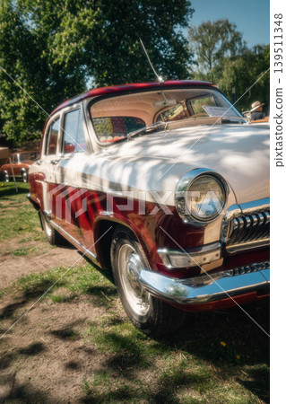 Berlin, Germany - May 2, 2026. GAZ Volga at Oldtimer Open Air 139511348
