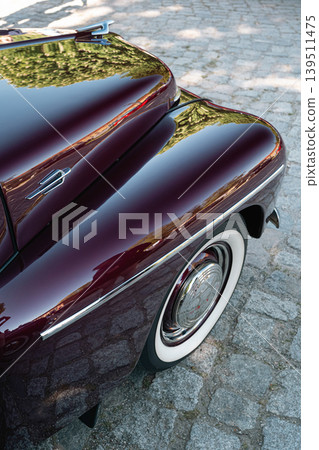 Berlin, Germany - May 2, 2026. Volvo classic car detail at Oldtimer Open Air Berlin, Germany - May 2, 2026. Volvo classic car detail at Oldtimer Open Air 139511475