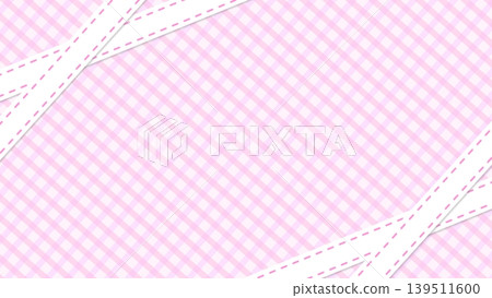 A simple background frame with a cute ribbon and pastel-colored checkered pattern. A simple background frame with a cute ribbon and pastel-colored checkered pattern. 139511600