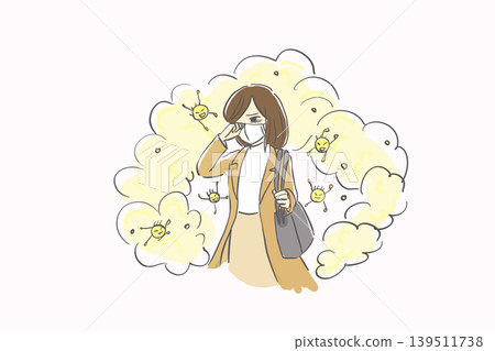 A woman suffering from pollen allergies A woman suffering from pollen allergies 139511738