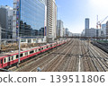 Yokohama cityscape: The railway tracks of Yokohama Station as seen from Aoki Bridge 139511806