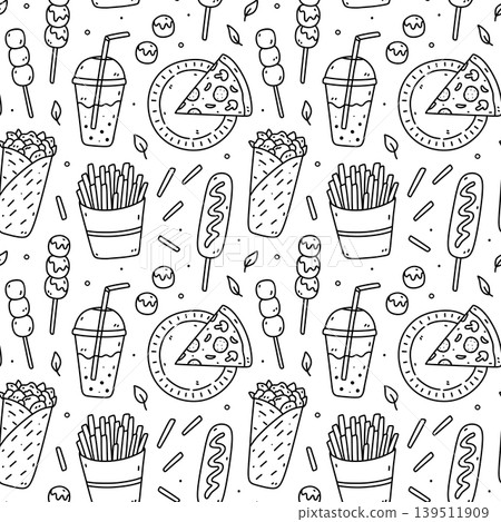 Seamless pattern with street food Seamless pattern with street food 139511909