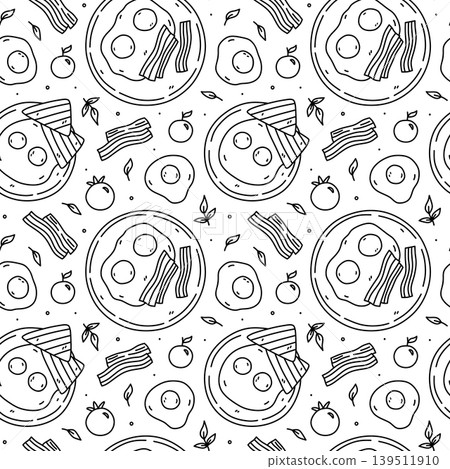 Cute seamless pattern with breakfast food Cute seamless pattern with breakfast food 139511910