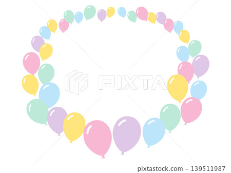 Pastel-colored balloon celebratory frame 139511987