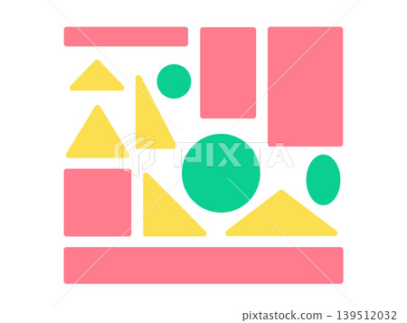 Colorful geometric silhouette illustration set Colorful geometric silhouette illustration set 139512032