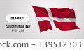 Denmark happy constitution day greeting card, banner vector illustration 139512303