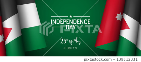 Jordan independence day vector banner, greeting card. Jordan independence day vector banner, greeting card. 139512331