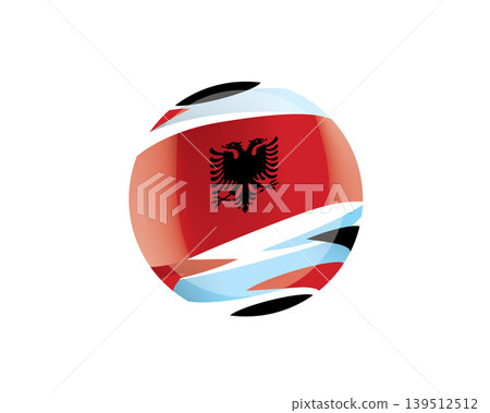 The Albanian flag in an abstract sphere The Albanian flag in an abstract sphere 139512512