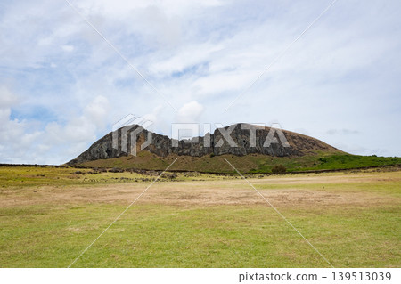 Rano Raraku caldera as seen from Ahu Tongariki, Easter Island, November 2025. 139513039
