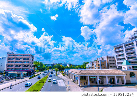 Yokohama cityscape in Japan, overlooking Kitayamada Station on the Yokohama Municipal Subway Green Line 139513254