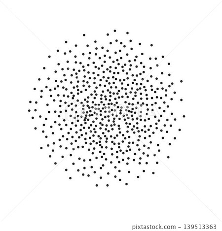Geometric form sand effect stipple textured shapes vector illustration, round confetti dots grunge pattern. Abstract ornament festive template concept, speckled chaotic particles, geometric image Geometric form sand effect stipple textured shapes vector illustration, round confetti dots grunge pattern. Abstract ornament festive template concept, speckled chaotic particles, geometric image 139513363