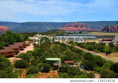 Aerial View Red Rock Country surrounding Sedona Arizona Aerial View Red Rock Country surrounding Sedona Arizona 139514016