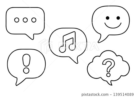 Simple speech bubble line icon set Simple speech bubble line icon set 139514089
