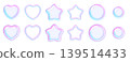 A set of 3D bubble-making parts in Y2K-style neon colors, featuring puffy hearts, stars, and circles. 139514433
