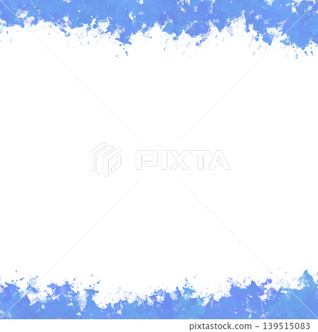 Blue watercolor paint line frame Blue watercolor paint line frame 139515083