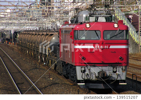 Annaka freight train on the Joban Line (hauled by an EF81 locomotive) Annaka freight train on the Joban Line (hauled by an EF81 locomotive) 139515207