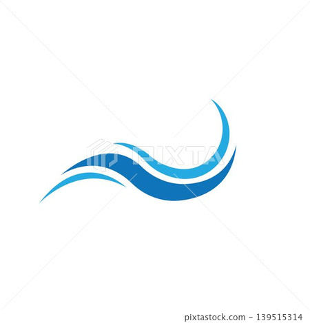 Water Wave Icon Logo Template Water Wave Icon Logo Template 139515314