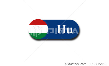 Hungary Flag Icon Button With Hu Country Code Badge for Web and Travel Hungary Flag Icon Button With Hu Country Code Badge for Web and Travel 139515439