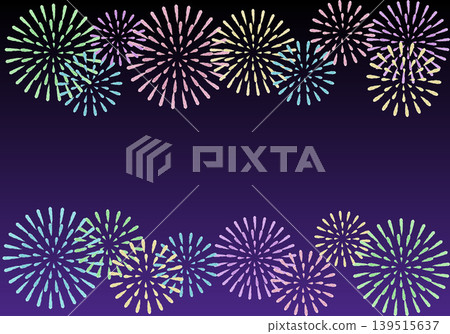 [Fireworks Frame] Hand-embroidered illustration material 139515637