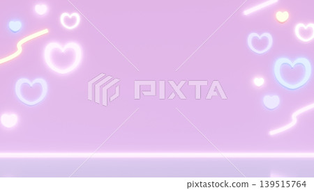 Glowing neon 90s style stage background - pink Glowing neon 90s style stage background - pink 139515764