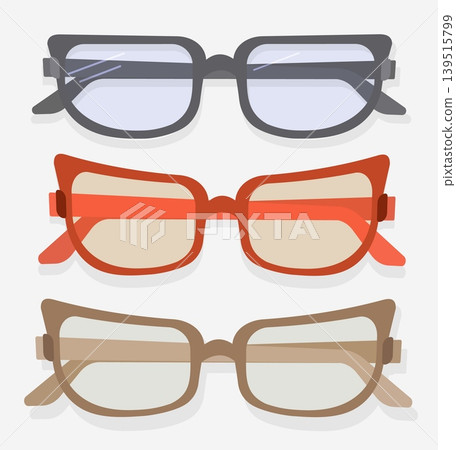 Minimalist Eyewear Set Vector Three Pairs of Modern Glasses in Black Orange and Wood Frame for Academic Branding Office Design and Sustainable Identity Minimalist Eyewear Set Vector Three Pairs of Modern Glasses in Black Orange and Wood Frame for Academic Branding Office Design and Sustainable Identity 139515799