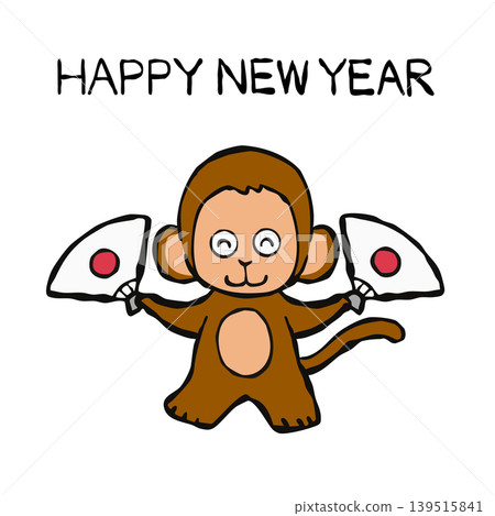 新年賀卡素材：猴子 139515841