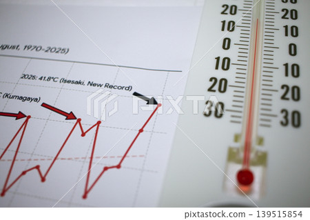 The image of Japan's continuously rising highest temperatures. The image of Japan's continuously rising highest temperatures. 139515854